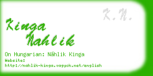 kinga nahlik business card