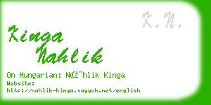 kinga nahlik business card